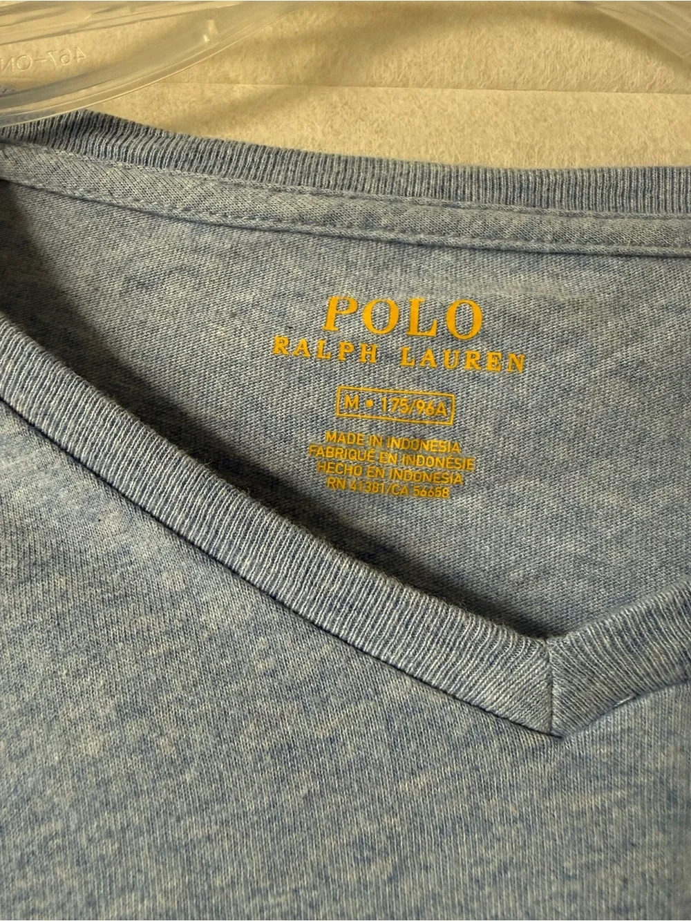 Polo by Ralph Lauren Light Blue V-Neck Short Sleeve Tee, size M